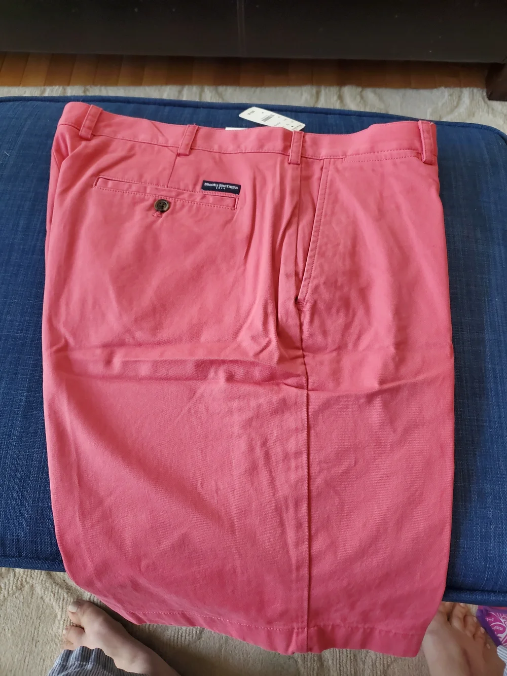 Brooks Brothers Coral Pink and Blue Chino Shorts